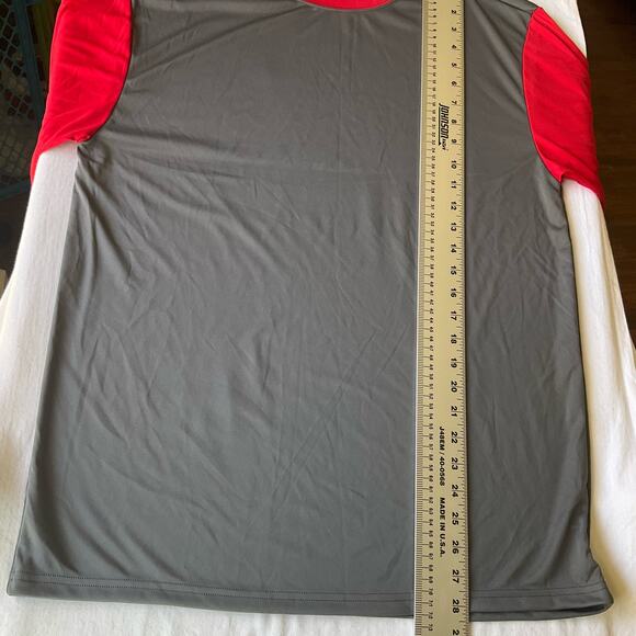 A4 Men’s Long Sleeve T-shirt size L, Solid Gray & Red - Picture 5 of 8